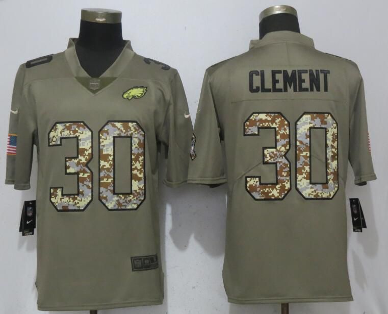 Men Philadelphia Eagles #30 Clement Olive Camo Carson Salute to Service Nike Limited NFL Jerseys->philadelphia eagles->NFL Jersey